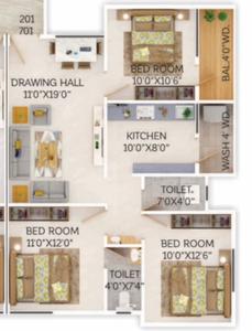 Image of 1010 Sq.ft 2 BHK Apartment / Flat for sale in Beltarodi, Nagpur for Rs. 4200000