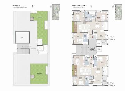 Image of 2743 Sq.ft 3 BHK Apartment / Flat for sale in Vesu, Surat for Rs. 17280900
