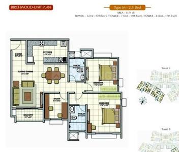 Image of 1130 Sq.ft 2.5 BHK Apartment / Flat for sale in Prestige Sunrise Park, Electronic City, Bengaluru for Rs. 16500000