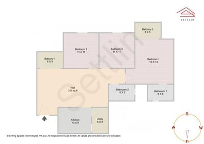 Image of 1407 Sq.ft 3 BHK Apartment / Flat for sale in Prestige Lavender Fields by Prestige Projects Pvt Ltd, Gunjur Village, Bengaluru for Rs. 23700000