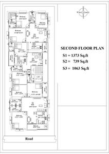 Floor Plan Image of 1063 Sq.ft 3 BHK Apartment / Flat for sale in Adambakkam Chennai for Rs. 11400000