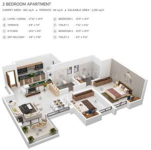 Image of 1206 Sq.ft 3 BHK Apartment / Flat for sale in Park Infinia, Fursungi, Pune for Rs. 9999000