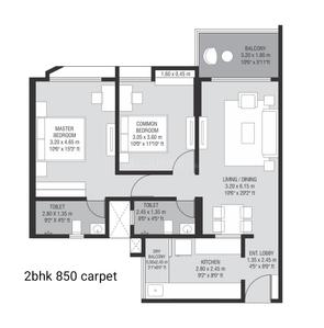 Image of 1600 Sq.ft 3 BHK Apartment / Flat for sale in Neco Park Central, Kharadi, Pune for Rs. 16400000