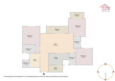 Image of 1981 Sq.ft 3.5 BHK Apartment / Flat for sale in Varthur, Bengaluru for Rs. 36000000