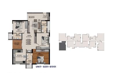 Image of 1355 Sq.ft 3 BHK Apartment / Flat for sale in Egattur, Chennai for Rs. 14300000