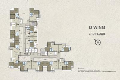 Floor Plan Image of 900 Sq.ft 2 BHK Apartment / Flat for sale in Sector Green, Panvel Navi Mumbai for Rs. 8000000