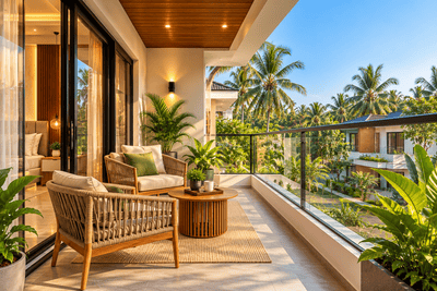 Balcony Image of 2000 Sq.ft 3 BHK Independent House for sale in Nellikunnu Thrissur for Rs. 11800000