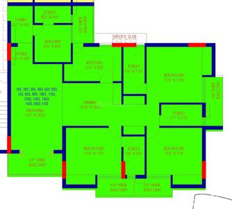 Image of 2160 Sq.ft 3 BHK Apartment / Flat for sale in Shuvam Meadows, Patia, Bhubaneswar for Rs. 26828000