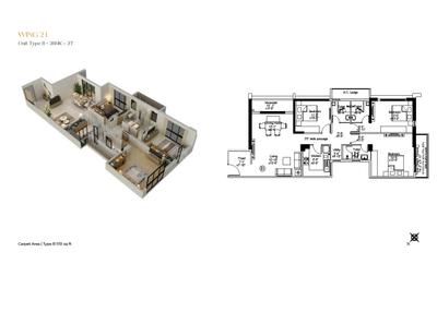 Image of 1525 Sq.ft 4 BHK Apartment / Flat for sale in Crown, Salt Lake City, Kolkata for Rs. 24400000