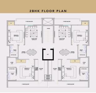 Image of 1200 Sq.ft 2 BHK Apartment / Flat for sale in Absolute Residency, Sector 92, Mohali for Rs. 8600000