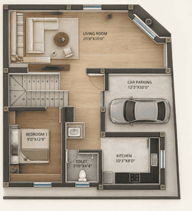 Floor Plan Image of 1840 Sq.ft 3 BHK Independent House for sale in Thandalam Chennai for Rs. 14500000