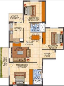 Image of 1530 Sq.ft 3 BHK Apartment / Flat for sale in MJR Pearl, Kadugodi, Bengaluru for Rs. 19000000