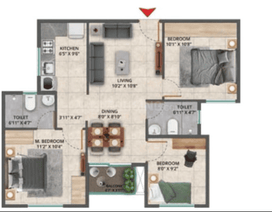 Image of 957 Sq.ft 2 BHK Apartment / Flat for sale in Sattva Bliss, Budigere Cross, Bengaluru for Rs. 12000000
