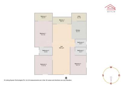 Image of 1625 Sq.ft 3 BHK Apartment / Flat for sale in Sashank Aadya by Sashank Constructions, Vidyaranyapura, Bengaluru for Rs. 11600000