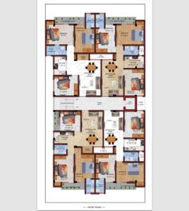 Floor Plan Image of 1350 Sq.ft 3 BHK Apartment / Flat for sale in Vishnu Puri Kanpur for Rs. 6600000