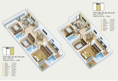 Image of 1503 Sq.ft 3 BHK Apartment / Flat for sale in K R Puram, Bengaluru for Rs. 8717400
