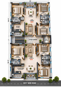 Image of 1575 Sq.ft 3 BHK Apartment / Flat for sale in Manikonda, Hyderabad for Rs. 9450000