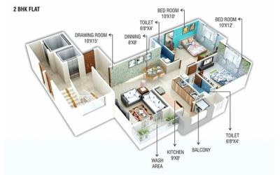Image of 1080 Sq.ft 2 BHK Apartment / Flat for sale in Zingabai Takli, Nagpur for Rs. 4300000