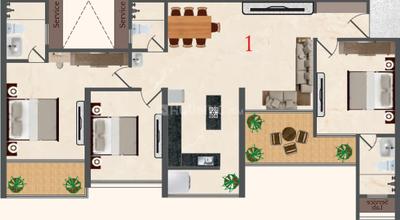 Image of 2723 Sq.ft 4 BHK Apartment / Flat for sale in P K Canopus, Wakad, Pune for Rs. 25000000