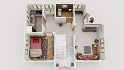 Floor Plan Image of 1135 Sq.ft 3 BHK Villa for sale in Santiniketan Bolpur-Santiniketan for Rs. 4499000