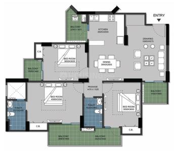 Image of 1495 Sq.ft 3 BHK Apartment / Flat for sale in Gulshan Bellina, Noida Extension, Greater Noida for Rs. 14800000