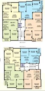 Floor Plan Image of 1140 Sq.ft 2 BHK Apartment / Flat for sale in South Dum Dum Kolkata for Rs. 4650000
