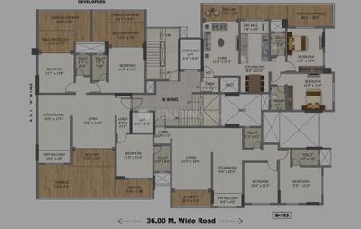Floor Plan Image of 1165 Sq.ft 2 BHK Apartment / Flat for sale in Kotibhaskar Gomati Narmada CHSL, Karve Nagar Pune for Rs. 18600000