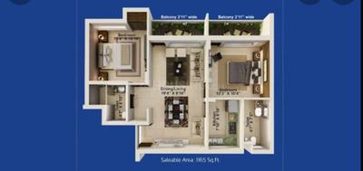 Image of 750 Sq.ft 2 BHK Apartment / Flat for sale in Khanna Sukh Sagar Blue, Gwarighat, Jabalpur for Rs. 2100000