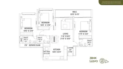 Brochure Image of 1479 Sq.ft 3 BHK Apartment / Flat for sale in Global Inspira, Hinjawadi Phase 2 Pune for Rs. 11111111