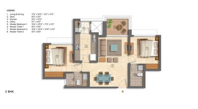 Image of 749 Sq.ft 2 BHK Apartment / Flat for sale in Lodha Bellavista, Thane West, Thane for Rs. 16000000