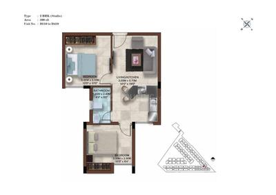 Image of 1549 Sq.ft 3 BHK Apartment / Flat for sale in Casagrand Cherry Pick, Perumbakkam, Chennai for Rs. 9500002