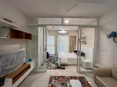 Bedroom Image of 580 Sq.ft 1 RK Studio for rent in L And T Raintree Boulevard, Sahakara Nagar Bengaluru for Rs. 42000