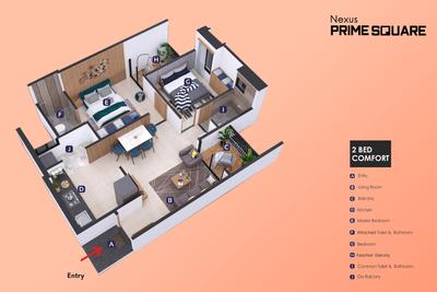 Image of 630 Sq.ft 2 BHK Apartment / Flat for sale in Nexus Prime Square, Moshi, Pune for Rs. 5500000