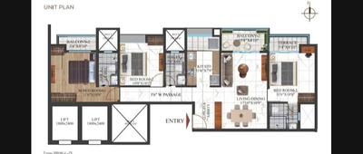 Image of 1408 Sq.ft 3 BHK Apartment / Flat for sale in Codename Superstar, Undri, Pune for Rs. 8200000