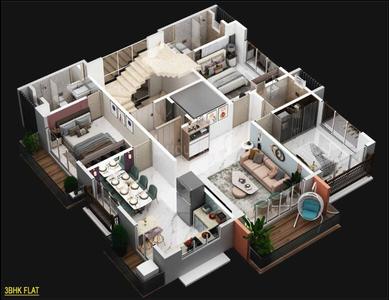 Image of 1760 Sq.ft 3 BHK Apartment / Flat for sale in Palghar, Mumbai for Rs. 11440000