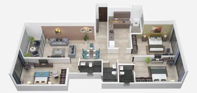 Image of 1622 Sq.ft 3 BHK Apartment / Flat for sale in Kumar 47 East B Wing A, Mundhwa, Pune for Rs. 16800000