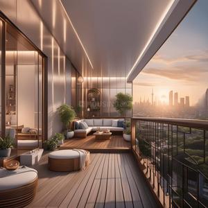 Balcony Image of 877 Sq.ft 2 BHK Apartment / Flat for sale in Lodha Bellevue, Mahalakshmi Mumbai for Rs. 49900000