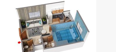 Floor Plan Image of 460 Sq.ft 1 BHK Apartment / Flat for sale in Highway Karuna Sagar Appartment, Kanadiya Indore for Rs. 1500000