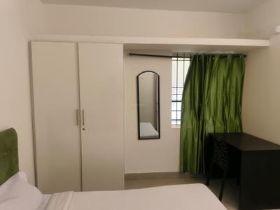 Bedroom Image of 650 Sq.ft 1 BHK Apartment / Flat for rent in Thanisandra Bengaluru for Rs. 17500