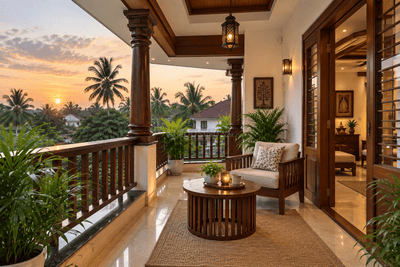 Balcony Image of 1500 Sq.ft 3 BHK Independent House for sale in Guruvayur Thrissur for Rs. 8600000
