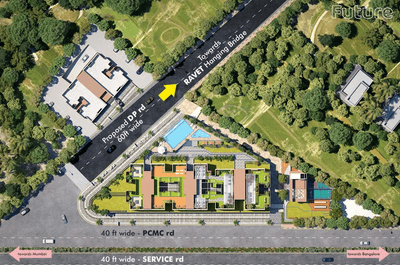 Image of 1302 Sq.ft 3 BHK Apartment / Flat for sale in Sai Aishwaryam Future, Punawale, Pune for Rs. 11500000