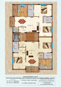 Image of 951 Sq.ft 2 BHK Apartment / Flat for sale in Villivakkam, Chennai for Rs. 7500000
