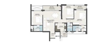 Image of 2190 Sq.ft 3 BHK Apartment / Flat for sale in DN Pallaciya, Sundarpur, Bhubaneswar for Rs. 22500000