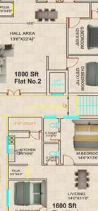 Image of 1800 Sq.ft 3 BHK Apartment / Flat for sale in Gandhi Nagar, Yadadri Bhuvanagiri for Rs. 13500000