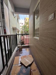 Balcony Image of 650 Sq.ft 1 BHK Builder Floor for rent in Murugeshpalya Bengaluru for Rs. 28000