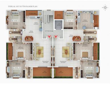 Image of 1300 Sq.ft 3 BHK Apartment / Flat for sale in Manish Nagar, Nagpur for Rs. 7999000
