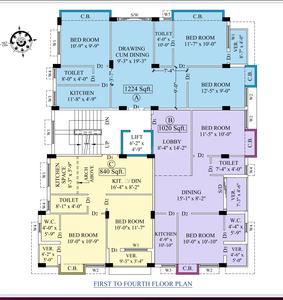 Image of 1020 Sq.ft 2 BHK Apartment / Flat for sale in Baghbazar, Kolkata for Rs. 8072000