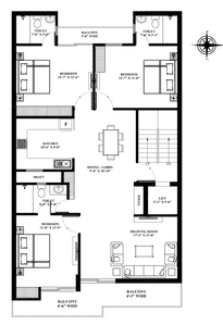 Image of 1909 Sq.ft 3 BHK Apartment / Flat for sale in Sahastradhara Road, Dehradun for Rs. 11454000