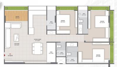 Image of 1258 Sq.ft 3 BHK Apartment / Flat for sale in Vraj Kailash, Ellisbridge, Ahmedabad for Rs. 15480000