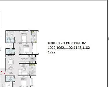 Image of 1796 Sq.ft 3 BHK Apartment / Flat for sale in Kannamangala - Whitefield Hoskote Road, Bengaluru for Rs. 19600000